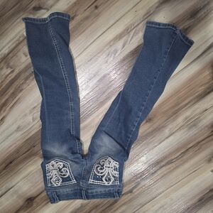 Faded Glory Kids Blue Jeans with White Embroidery